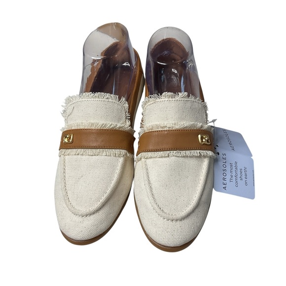 NWT AEROSOLES BRIK Women's Tan and Cream Loafers Size 8-9 - Picture 2 of 8